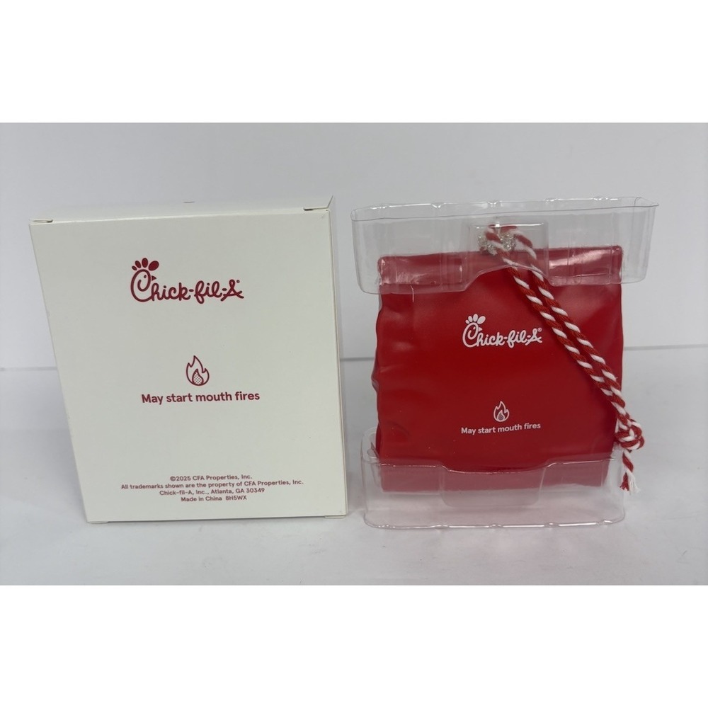 Chick-Fil-A Original Spicy Chicken Sandwich Bag Holiday Ornament 2025 - Picture 2 of 3